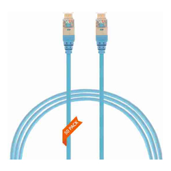 4Cabling 0.75m Cat 6A RJ45 S/FTP Thin LSZH 30 AWG Pack of 50 Network Cable. Blue