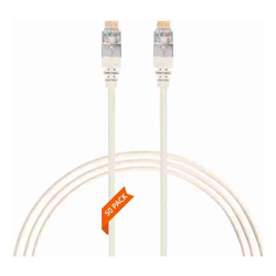 4Cabling 0.25m Cat 6A RJ45 S/FTP Thin LSZH 30 AWG Pack of 50 Network Cable. White