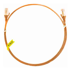 0.25m Cat 6 Ultra Thin LSZH Pack of 10 Ethernet Network Cable. Orange