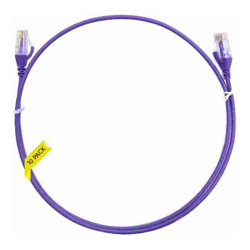4Cabling 4m Cat 6 Ultra Thin LSZH Pack of 10 Ethernet Network Cable. Purple