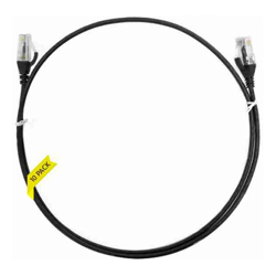 4Cabling 0.15m Cat 6 Ultra Thin LSZH Pack of 10 Ethernet Network Cable. Black