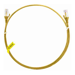 0.25m Cat 6 Ultra Thin LSZH Pack of 10 Ethernet Network Cable. Yellow
