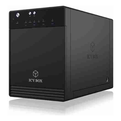 ICY Box SINGLE enclosure for 4x HDD/SSD with USB 3.1 (Gen 2) Type-C interface and fan