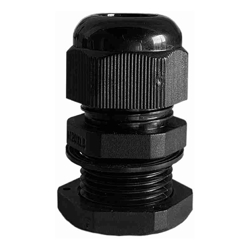 4C | 20mm Nylon Cable Gland Long Threaded with Washer - 25 Pack