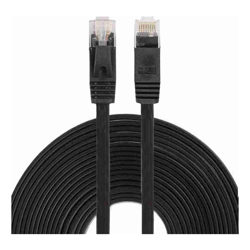 8Ware Cat6 Ultra Thin Slim Cable 20m Black Color Premium RJ45 Ethernet Network LAN UTP Patch Cord 26AWG for Data Only not PoE