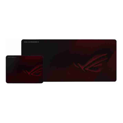 Asus ROG SCABBARD II Gaming Mouse Pad Medium 360x260mm + Extended 900x400mm Size Water/Oil/Dust Respellent Anti-Fray Soft Cloth With Rubber Base