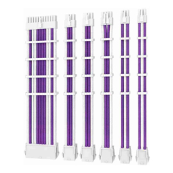 Antec PSU -  Sleeved Extension Cable Kit V2 - Purple / White. 24PIN ATX, 4+4 EPS, 8PIN PCI-E, 6PIN PCI-E, Compatible with Standard PSU