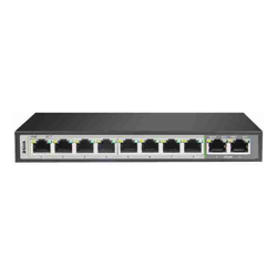 D-Link | DGS-F1010P-E | 10 Port Gigabit PoE Switch with 8 Long Reach PoE Ports and 2 Uplink Ports