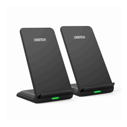 Choetech MIX00093 Fast Wireless Charging Stand 10W Qi-Certified T524S 2-Pack