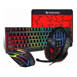 T-Wolf TF800 RGB 4-pcs Gaming Keyboard/Mouse/Headphone/Mouse Pad Kit Set