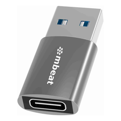 mbeat Elite USB 3.0 (Male) to USB-C (Female) Adapter  Converts USB-C device to Any Computers Laptops with USB-A port USB 3.0 5Gbps Space Grey