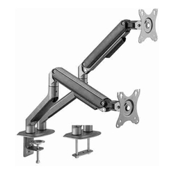 Brateck Dual Monitor Economical Spring-Assisted Monitor Arm Fit Most 17"-32" Monitors, Up to 9kg per screen VESA 75x75/100x100 Space Grey