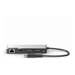 ALOGIC USB-C Fusion ALPHA 5-in-1 Hub - 1 x HDMI 4K@60Hz, 2 x USB-A (USB 3.0), 1 x Gigabit Ethernet, 1 x USB-C (Data & PD) - Space Grey