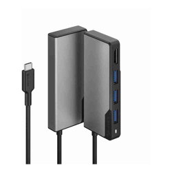 USB-C Fusion Core 5-in-1 HDMI & USB Hub- 1 x HDMI@4K@60Hz, 3 x USB-A (USB3.0) 1 x USB-C (Data + PD) - Space Grey