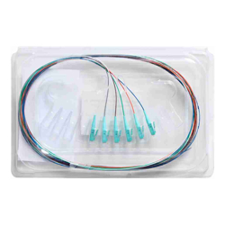 4Cabling Fibre Pigtail LC OM4 Multimode 2m 6 pack Rainbow Aqua Connector | Backward Compatible With OM3