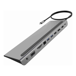 mbeat Elite Triple Display USB-C Docking Station with 100W Power Delivery 1xHDMI, 1x DisplayPort, 1x VGA, 2x USB 3.0, 1x USB 2.0, MicroSD, 1x RJ45