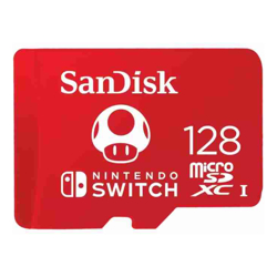 SANDISK AND NINTENDO COBRANDED MICROSDXC SQXAO 128GB U3 C10 UHS-1 100MB/S R 90MB/S W 3X5 Lifetime LIMITED