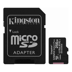 Kingston 256GB MICROSDXC CANVAS Select 100R A1 C10 CARD + SD ADAPTER