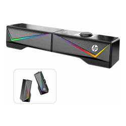 HP DHE-6005 Wired RGB Gaming Surround Soundbar Stereo Speaker