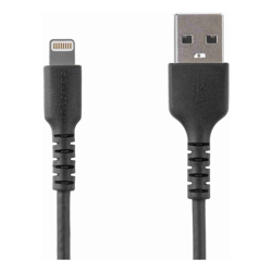 STARTECH.COM 1M USB-A to LIGHTNING CHARGE/SYNC CABLE, DURABLE, MFi, BLACK, 2YR