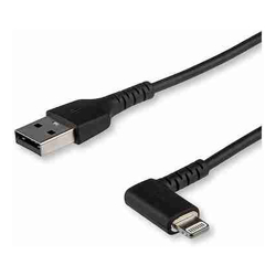 StarTech STARTECH.COM 2M USB-A TO LIGHTNING CHARGE/SYNC CABLE Right ANGLED DURABLE MFi BLACK 2