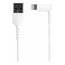 StarTech STARTECH.COM 2M USB-A TO LIGHTNING CHARGE/SYNC CABLE Right ANGLED DURABLE MFi WHITE 2