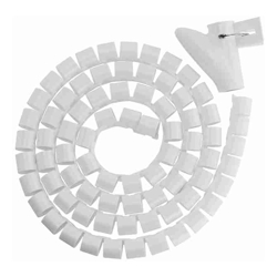 Brateck 25mm/1" Diameter Coiled Tube Cable Sleeve Material Polyethylene(PE) Dimensions 1000x25mm White