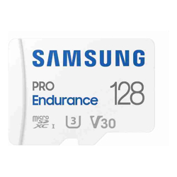 SAMSUNG (PRO ENDURANCE) 128GB MICRO SD CARD, w/ADAPTER, CL10, 100R/40W MB/s, 5YR WTY