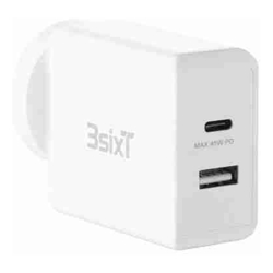 3Sixt Wall Charger ANZ 45W USB-C PD + 2.4A White
