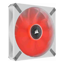 CORSAIR ML ELITE Series, ML140 LED ELITE WHITE, 140mm Magnetic Levitation Red LED Fan with AirGuide, Single Pack
