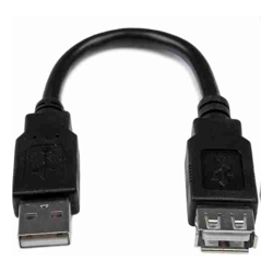 STARTECH.COM 0.15M USB2.0 A TOA Extension CABLE, M TO F, BLACK, LTW