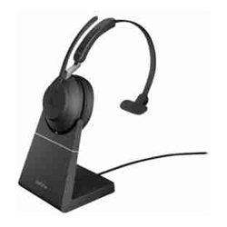 Jabra WIRELESS EVOLVE2 65 UC MONO BLUETOOTH HEADSET W/CHARGING Stand + USB-A +LINK 380A