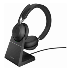 Jabra WIRELESS EVOLVE2 65 UC STEREO BLUETOOTH HEADSET W/CHARGING Stand + USB-C +LINK 380C