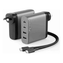 ALOGIC 4X100 Rapid Power 4 Port 100W GaN Charger USB-C(Max. 100W) + USB-C(Max. 18) +USB-A(Max. 17W) +USB-A(Max. 17W) Includes 2m USB-C Charging Ca