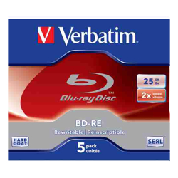 Verbatim 43615 2x BD-RE 25GB Jewel Case (5Pk)