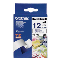 Brother 12MM Blue ON WHITE FABRIC TZ TAPE