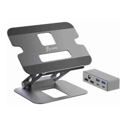 J5create JTS427 Multi-Angle Dual 4K HDMI Docking Laptop Stand with USB-C 100W PD Pass Through (USB-C Dock w/ 4K HDMI 2 x USB-A USB-C Host USB-C PD)