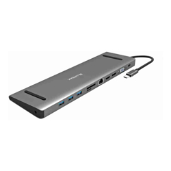 BLUPEAK USB-C MULTI-Port DOCK HDMI(2), USB3.0(3), VGA(1), GbE(10), SD, AUDIO, PD, 2YR WTY