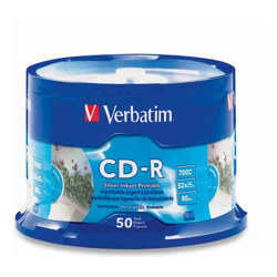 Verbatim 41908 White InkJet (50Pk)