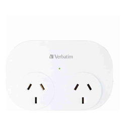 Verbatim Dual USB Surge Protected with Double Adaptor White