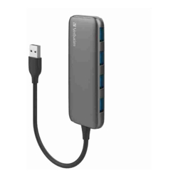 Verbatim USB A 3.0 Hub with 4x USB A 3.0 Space Grey