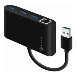 ALOGIC USB 3.0 SuperSpeed 3 Port HUB and Gigabit Ethernet Adapter (Driverless / Plug & Play) - 12 Month Warranty (Refurbished)