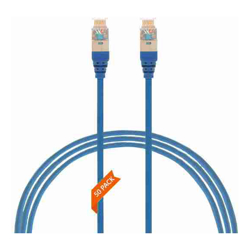 4Cabling 0.25m Cat 6A RJ45 S/FTP THIN LSZH 30 AWG Pack of 50 Network Cable. Blue