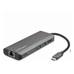 STARTECH.COM USB-C (THUNDERBOLT3) ADAPTER, USB(2), HDMI, RJ45, SD, 4K, 60W USB-C PD, 3YR