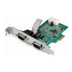 StarTech 2-Port PCI Express RS232 Serial Adapter Card 16950 UART 256-byte FIFO Cache ASIX AX99100 Full Profile Bracket Replacement for PEX2S952 (PEX2S953)