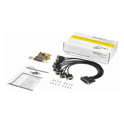 StarTech 8-PORT PCI EXPRESS RS232 SERIAL ADAPTER CARD PCIE RS232 SERIAL CARD 16C1050 UART MULTIPORT SERIAL DB9 CONTROLLER/EXPANSION CARD 15KV ESD PROTECTION WINDOWS ONLY TAA