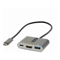 StarTech USB C Multiport Adapter USB-C to HDMI 4K Video 100W PD Pass-Through USB 3.0 Hub 5Gbps (1xType-C/1xA) USB-C Mini Dock USB-C Travel Dock Portable Laptop Docking Station