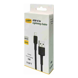 USP 3M BoostUp Cafule Lightning to USB-A Cable Charge  Connect Black (6972890207033)