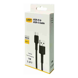 USP 1M BoostUp Cafule USB-C to USB-A Cable Charge  Connect Black (6972890207040)