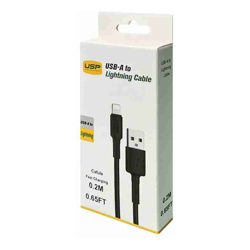 USP 0.2M BoostUp Cafule Lightning to USB-A Cable Charge  Connect Black (6972890207019)